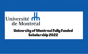 University of Montréal Canada Fully Funded scholarship