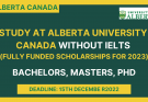 Study in Alberta University Without IELTS