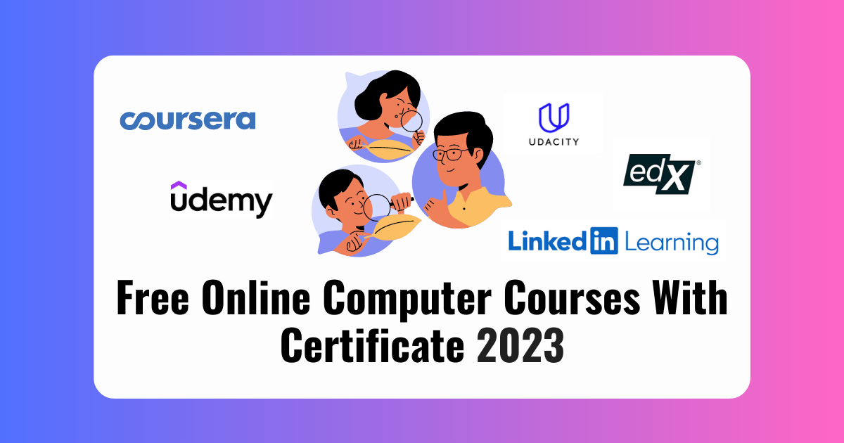 free computer courses by government with certificate