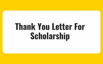 Thank You Letter For Scholarship